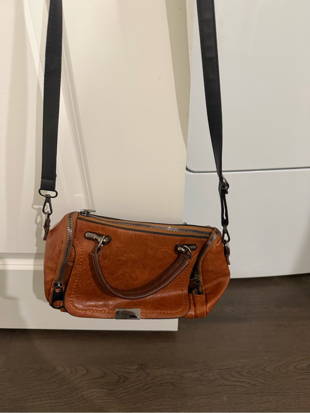 Brown Leather Crossbody Satchel - Women's Bag